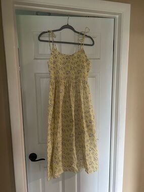 H&M Yellow Floral Tie-Strap Sundress